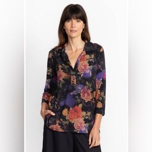 NWOT Johnny Was Bossa Nova 3/4 Sleeve Swing Polo